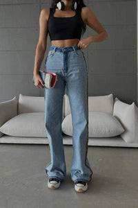 Blugi dama evazati - Edith  - Albastru deschis Balcanik Fashion Boutique