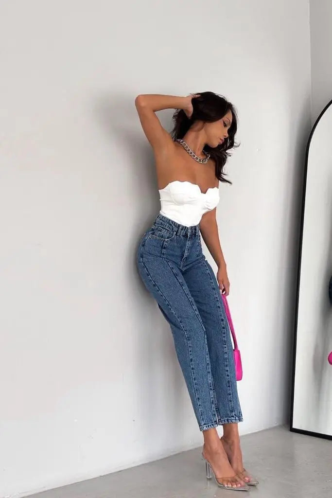 Blugi dama mom fit -Kyra Balcanik Fashion Boutique