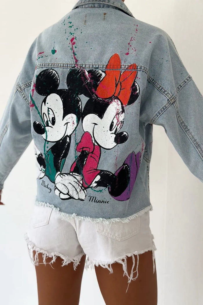 Jacheta din denim - Mickey&Minnie - Albastra Balcanik Fashion Boutique