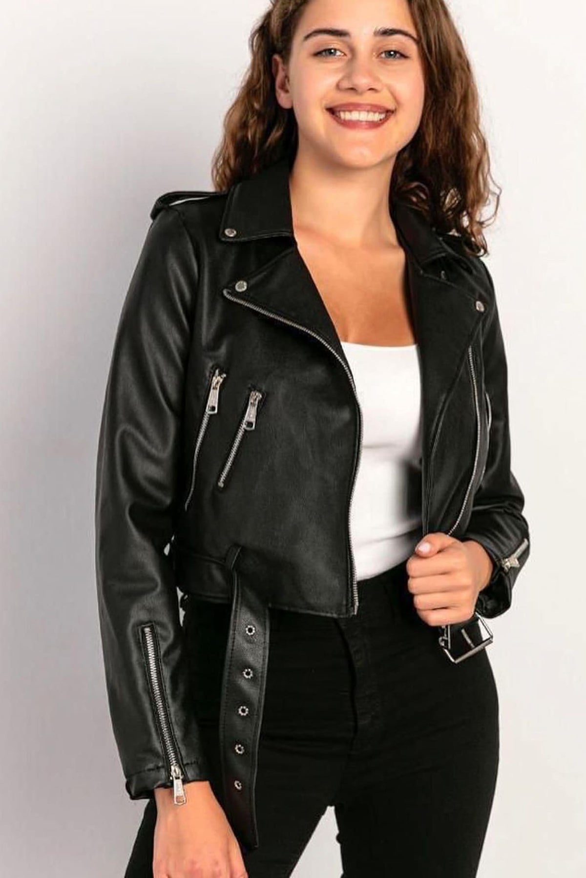 Geaca dama - Neagra - Biker Balcanik Fashion Boutique