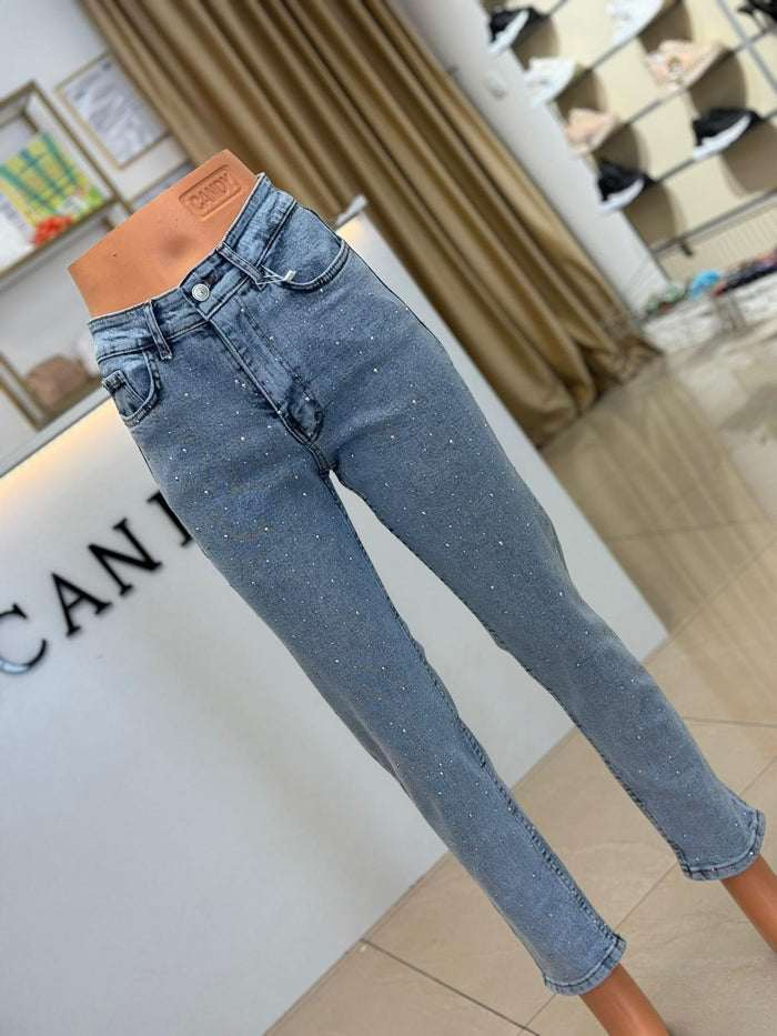 Blugi Dama Mom fit Proop -Albastru