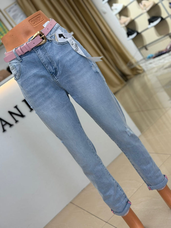 Blugi dama mom fit Jasper- Albastru