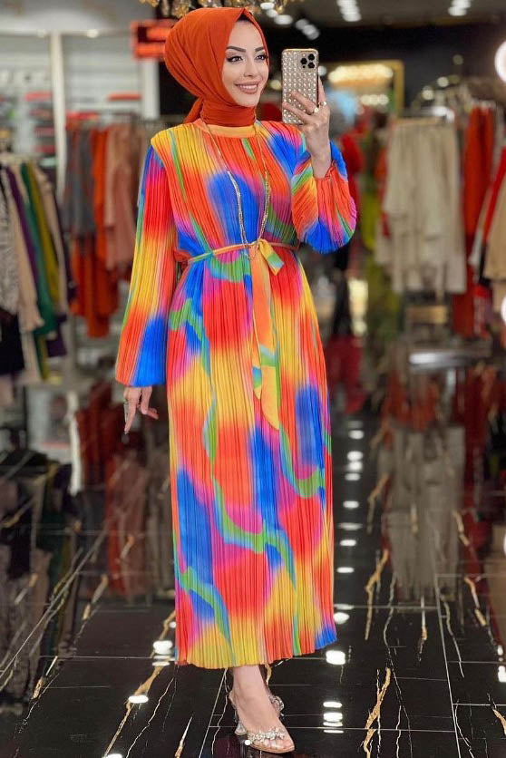 Rochie eleganta dama - Yke - Multicolora Balcanik Fashion Boutique