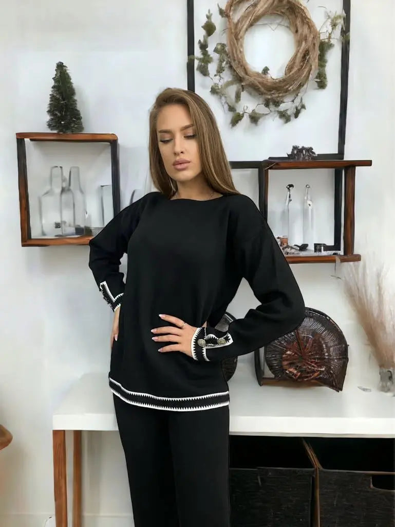 Compleu dama Versi - Negru Balcanik Fashion Boutique