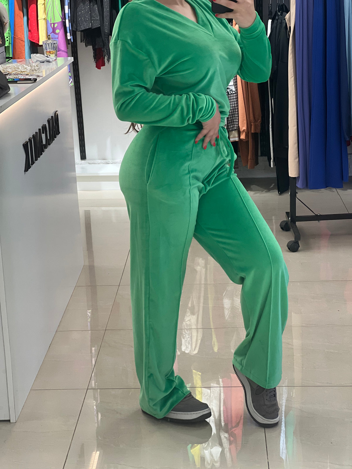 Compleu catifea verde - Jumpsuit Balcanik Fashion Boutique