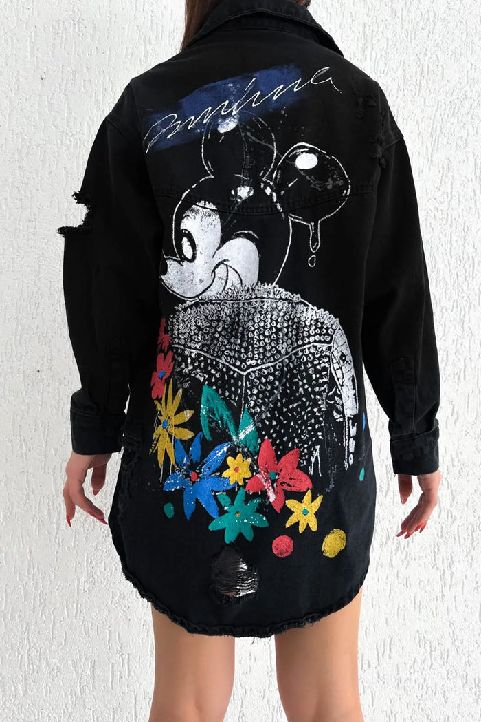 Jacheta din denim - Mad Mickey - Negru Balcanik Fashion Boutique