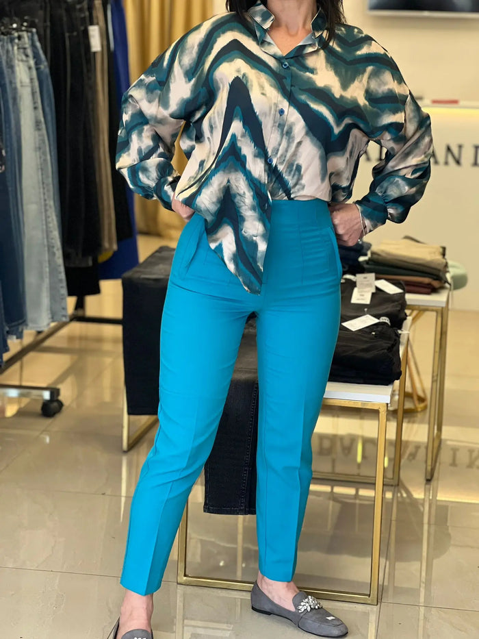 Pantaloni dama Chameli - Bleu Balcanik Fashion Boutique