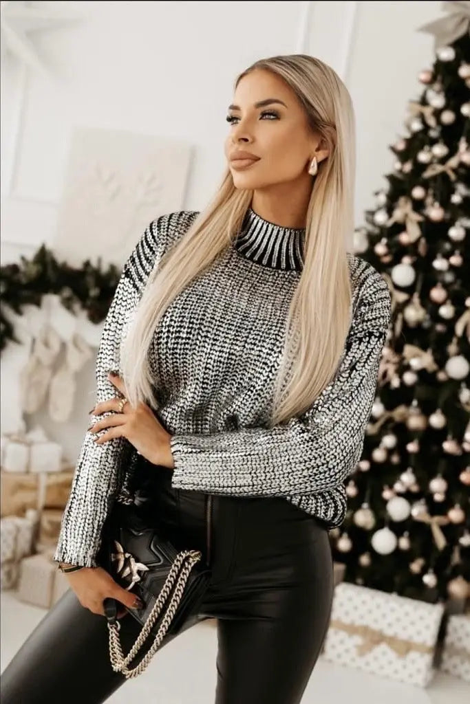 Pulover dama Olivia - Argintiu Balcanik Fashion Boutique