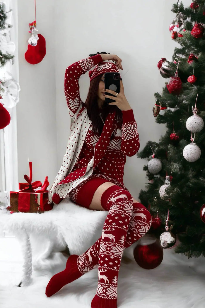 Set Christmas - 4 piese - Rosu Balcanik Fashion Boutique