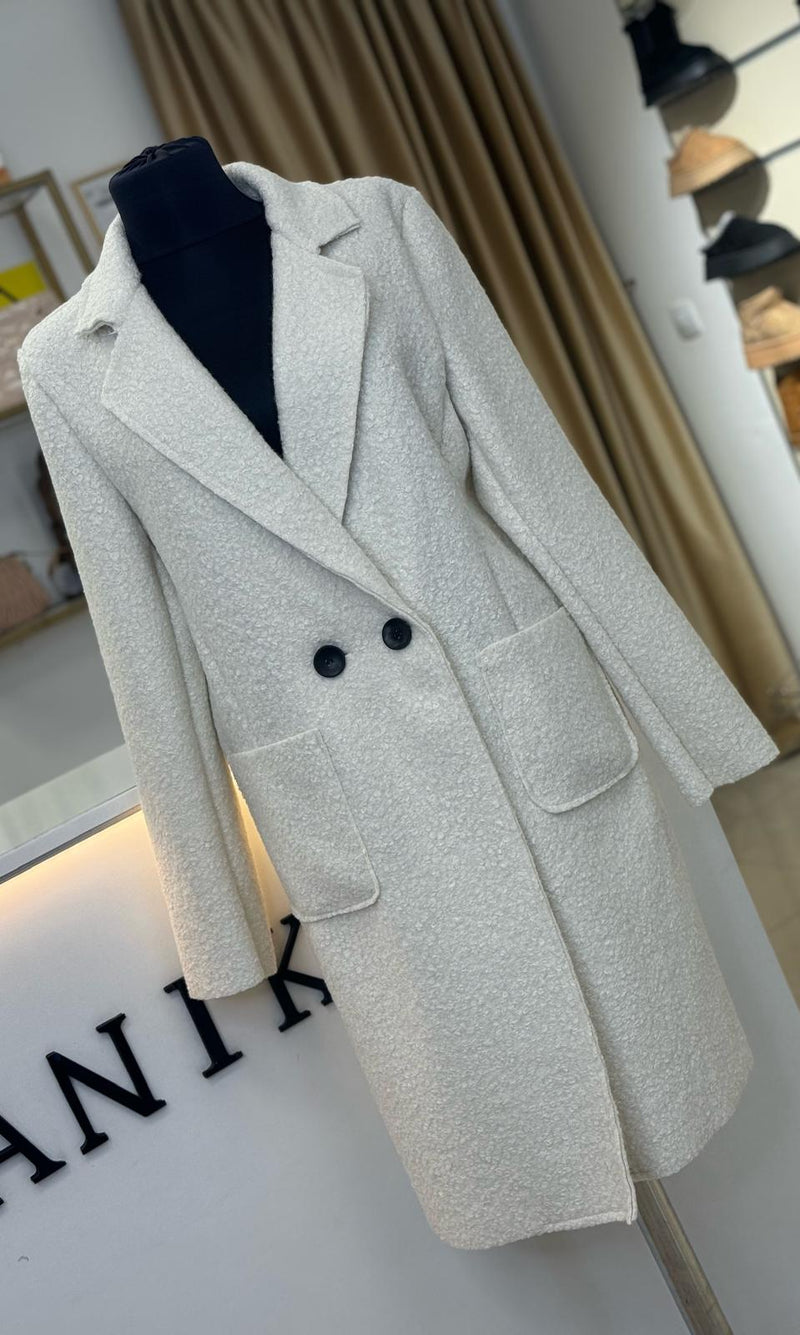 Palton dama Clare-Alb