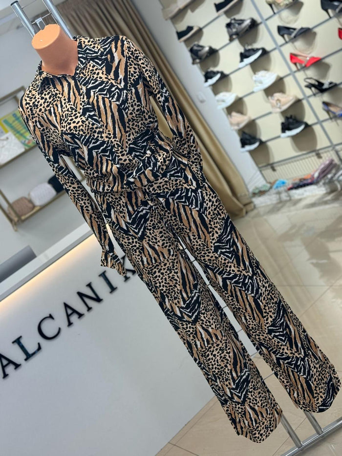 Compleu dama animal print Meadow - Negru-Maro
