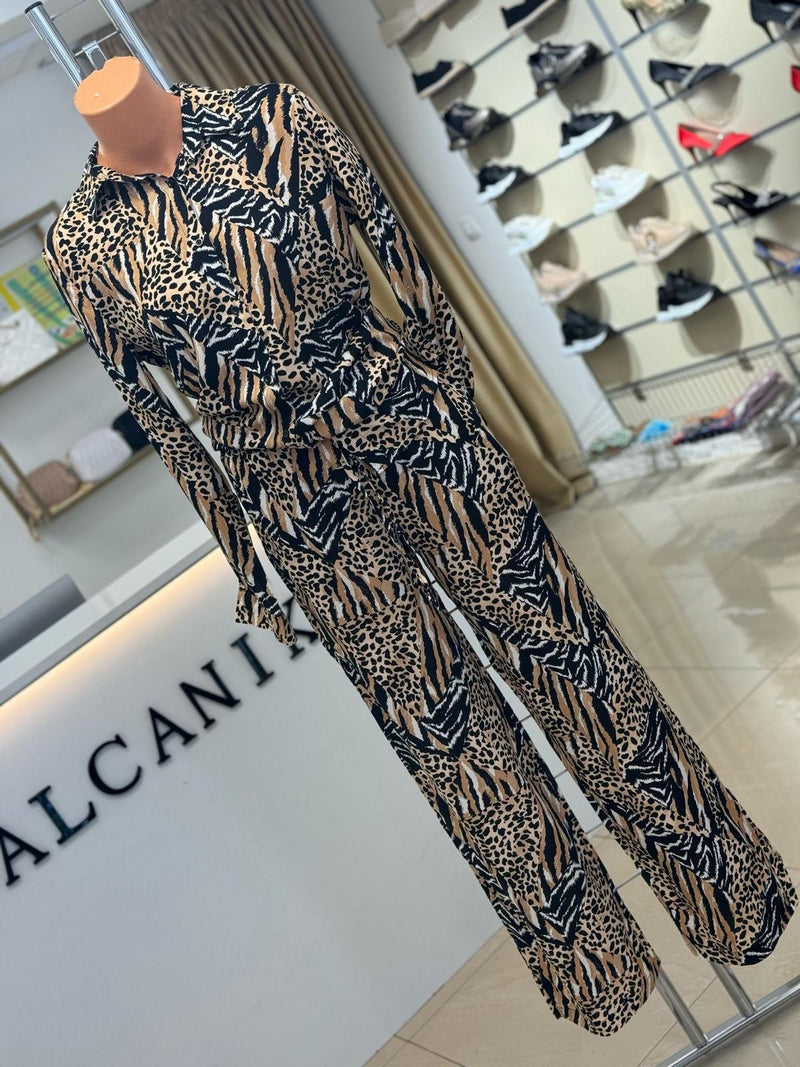 Compleu dama animal print Meadow - Negru-Maro