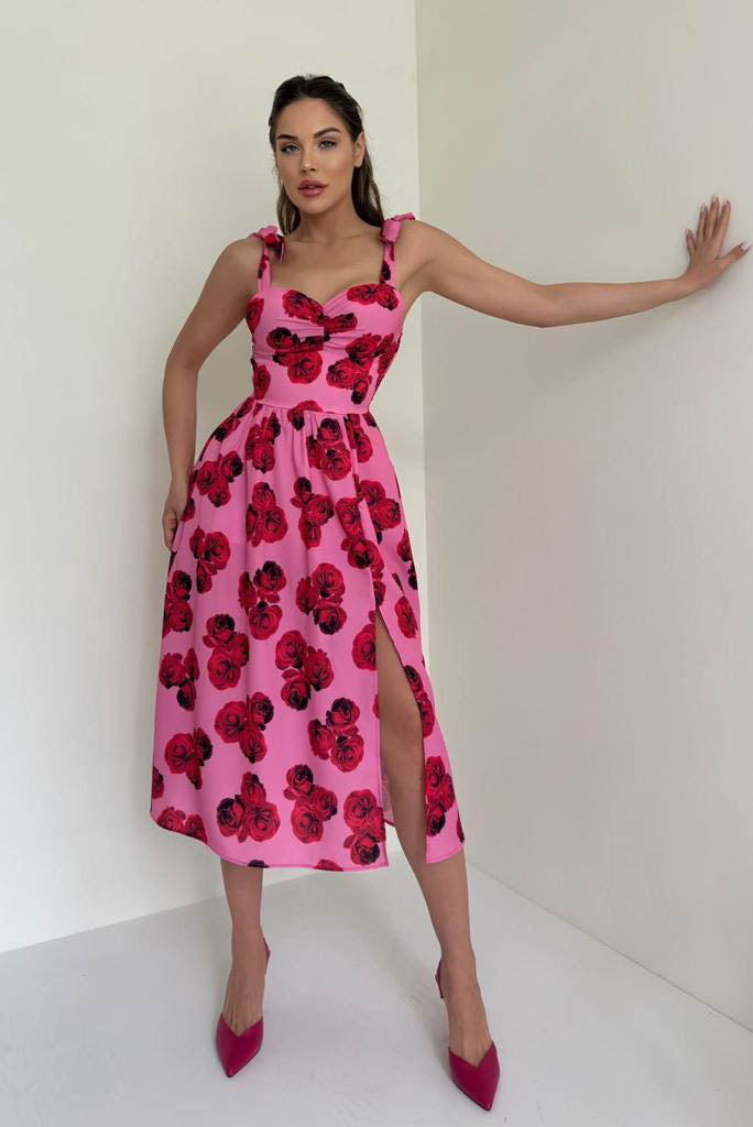 Rochie cu imprimeu floral dama - Rose Balcanik Fashion Boutique
