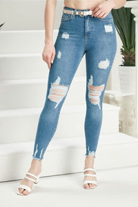 Blugi dama skinny Croppo - Albastru Balcanik Fashion Boutique