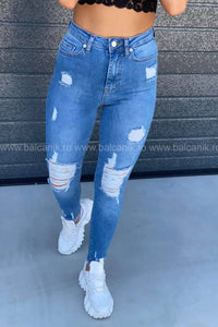 Blugi dama skinny Croppo - Albastru Balcanik Fashion Boutique