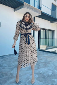 Rochie eleganta dama - Alma - Bej Balcanik Fashion Boutique