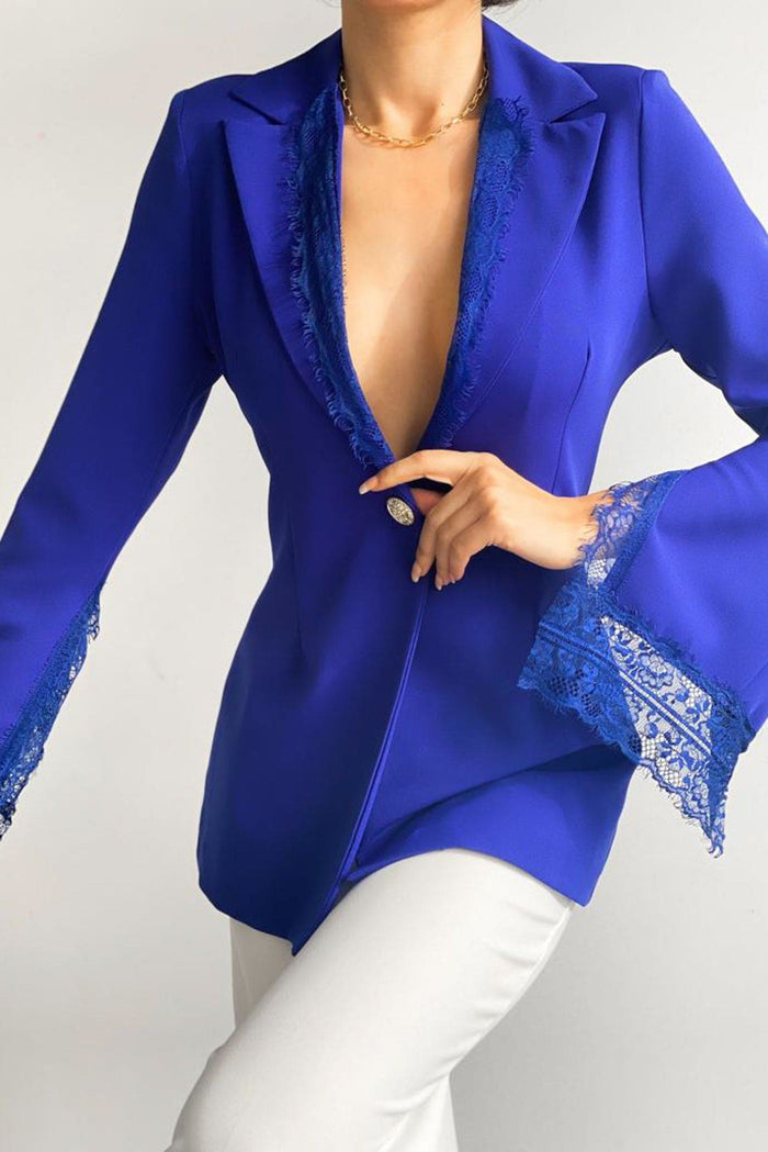 Sacou dama Lisa - Albastru Balcanik Fashion Boutique