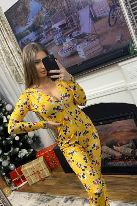 Pijama dama Mickey - Galbena Balcanik Fashion Boutique