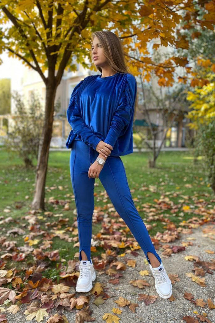 Compleu dama Kim - Albastru Balcanik Fashion Boutique