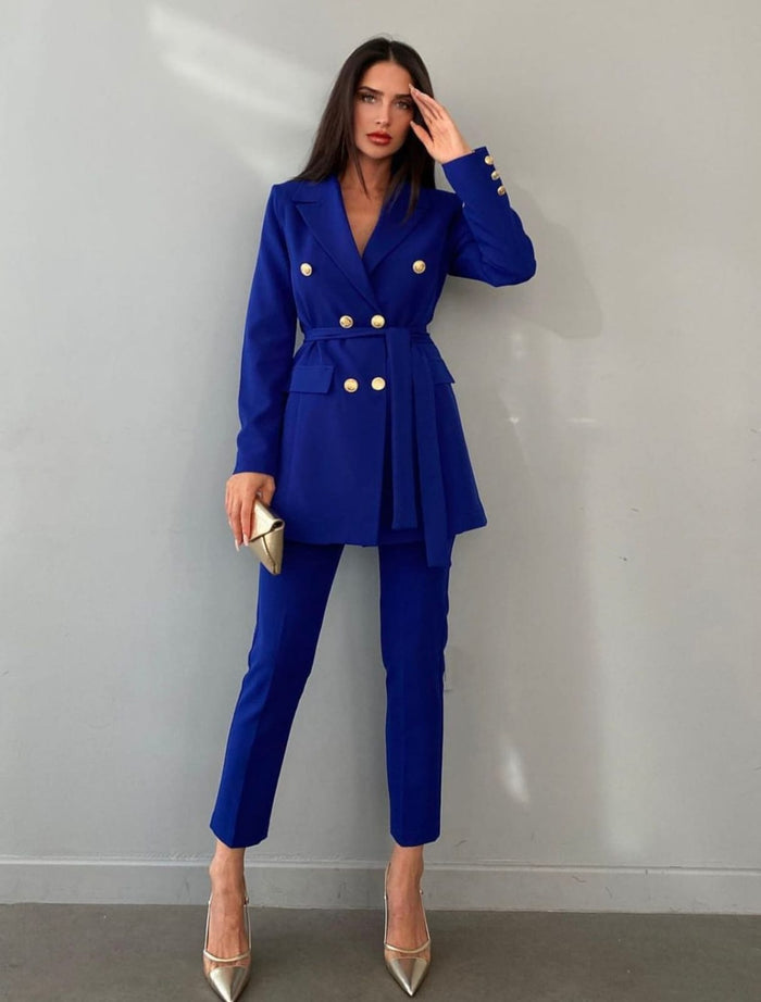 Compleu elegant dama - Blysse albastru Balcanik Fashion Boutique