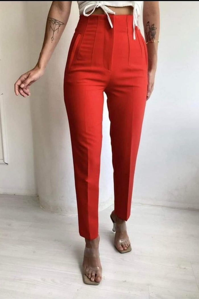 Pantaloni dama Chameli - Rosu Balcanik Fashion Boutique