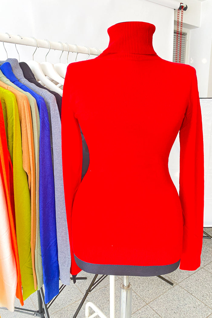 Maleta din tricot fin dama Fortuna - Rosu Balcanik Fashion Boutique