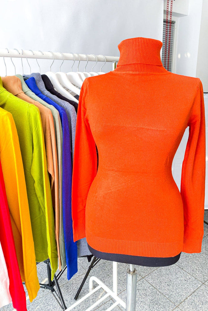 Maleta din tricot fin dama Fortuna - Portocaliu Balcanik Fashion Boutique