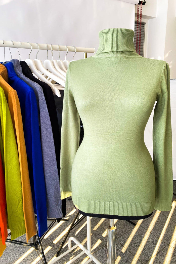 Maleta din tricot fin dama Fortuna - Verde Sage Balcanik Fashion Boutique