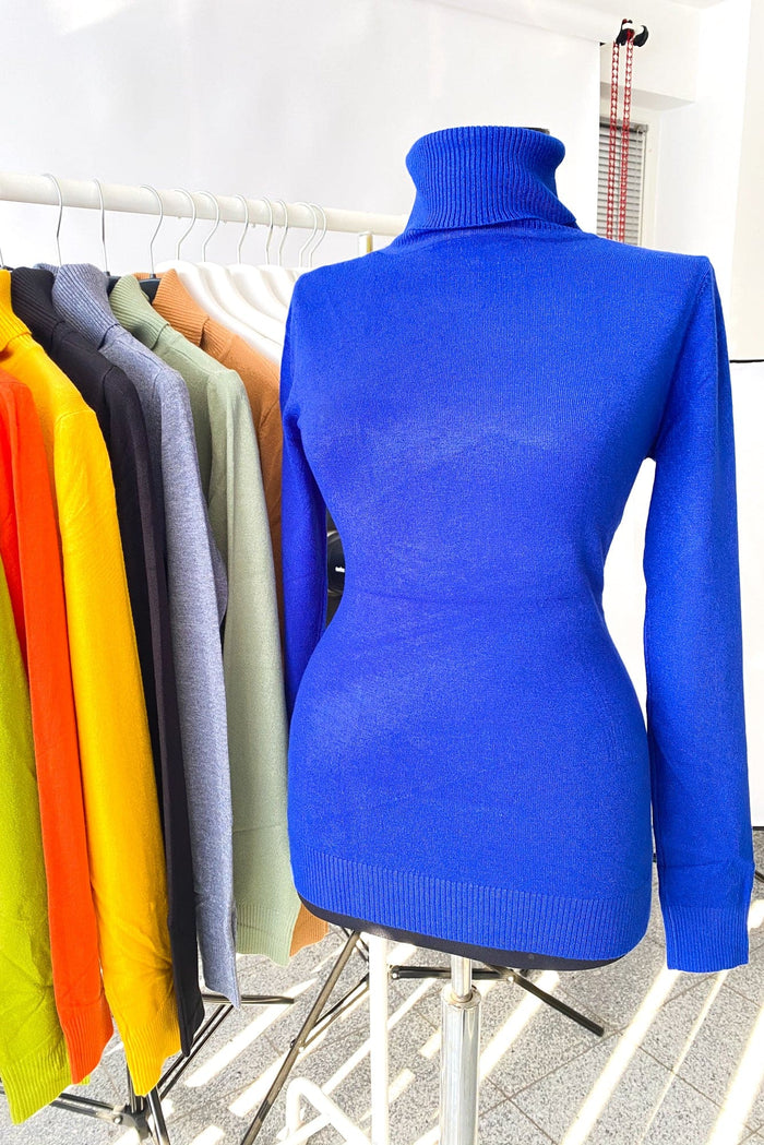 Maleta din tricot fin dama Fortuna - Albastru Balcanik Fashion Boutique