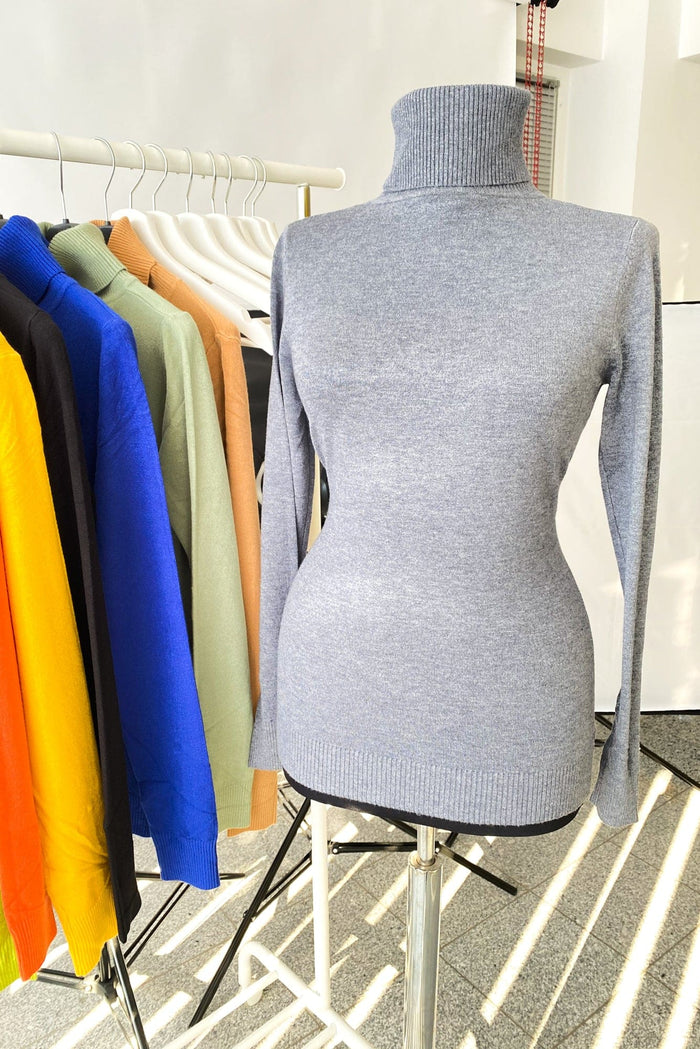 Maleta din tricot fin dama Fortuna - Gri Balcanik Fashion Boutique