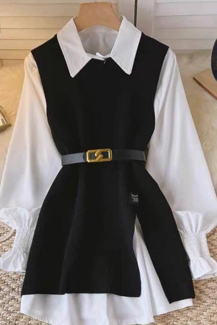 Camasa dama Vesna - Negru si Alb Balcanik Fashion Boutique